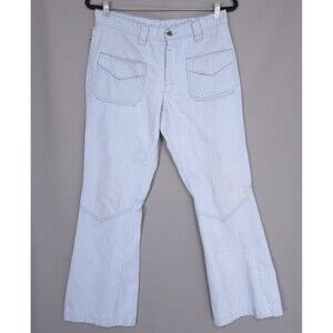 FARAH VINTAGE 1970s Flare Bell Bootcut Jeans MADE IN USA 30x29 Blue‎ No Size Tag